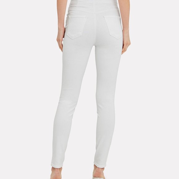 J Brand Natasha Sky High skinny jeans in white stretch denim - Picture 5 of 14